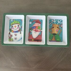 Gibson Melamine Christmas Ceramic Divided Serving Tray